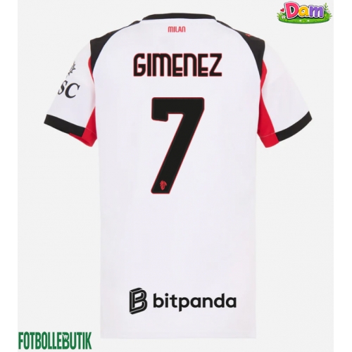 AC Milan Santiago Gimenez #7 Bortatröja Kvinnor 2025-26 Kortärmad